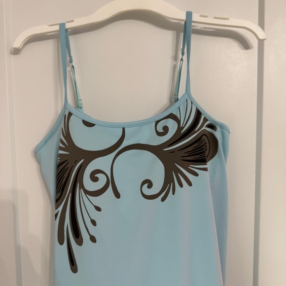 Athleta Spaghetti Straps Swim Dress Cover Up Built in Underwire Bra Blue Size M - Picture 2 of 11